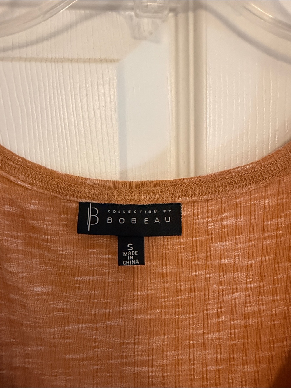 NWOT Bobeau Devin Melange Rusty Orange Ribbed Jumpsuit - Picture 4 of 8